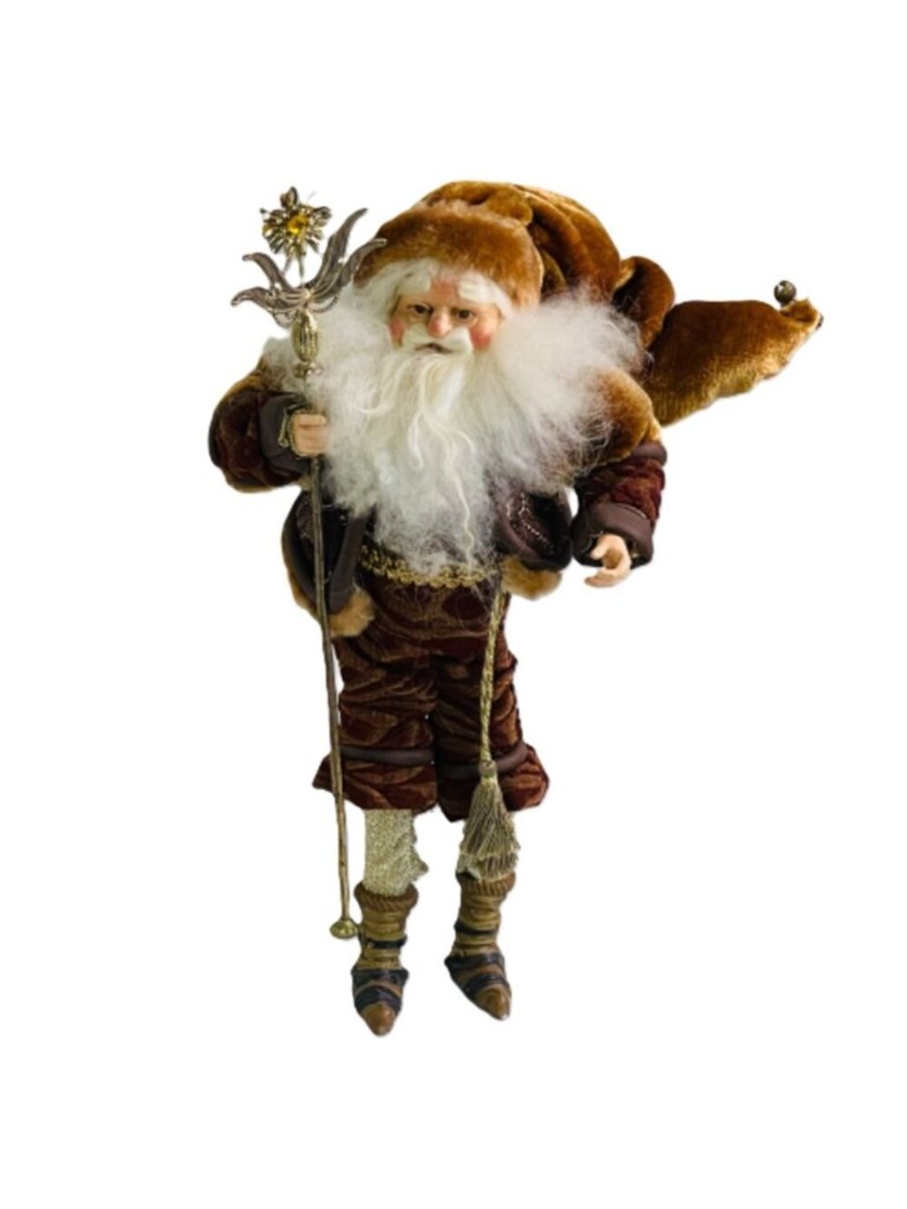 Vintage Old World Santa Elf Figurine 12.5" Whimsical Holiday Art Doll Resin